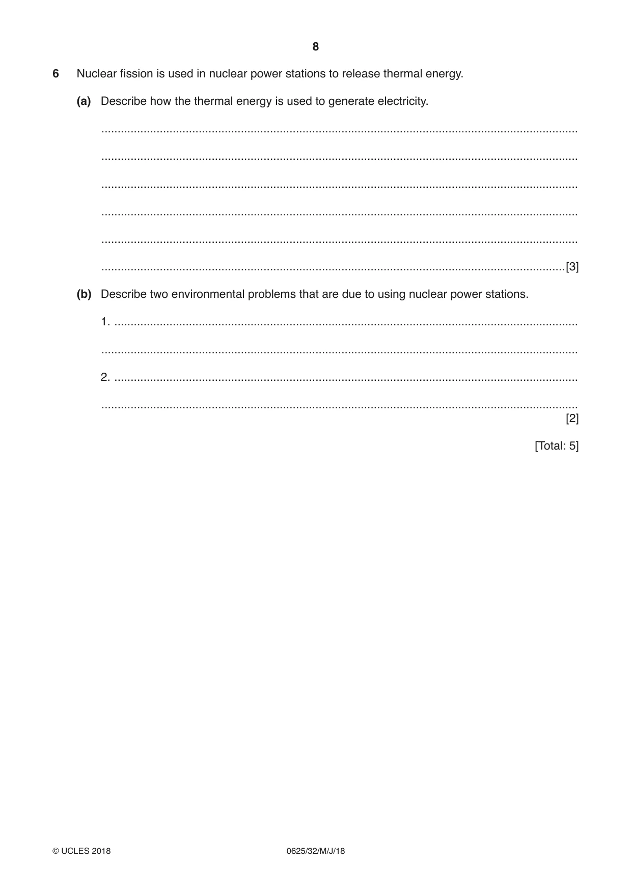 Cambridge IGCSE Physics 0625 2018 May/June Paper 3 · Variant 2 question paper, page 8 of 16