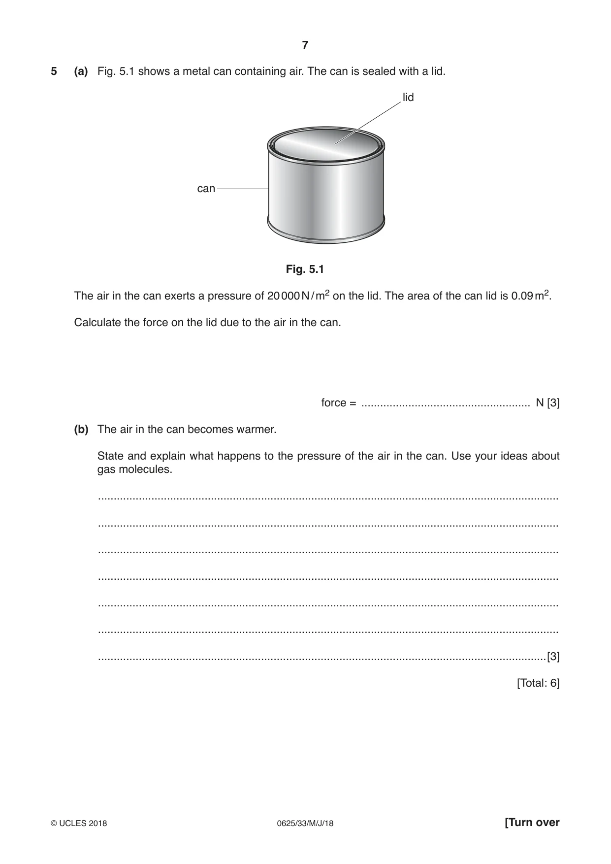 Cambridge IGCSE Physics 0625 2018 May/June Paper 3 · Variant 3 question paper, page 7 of 16