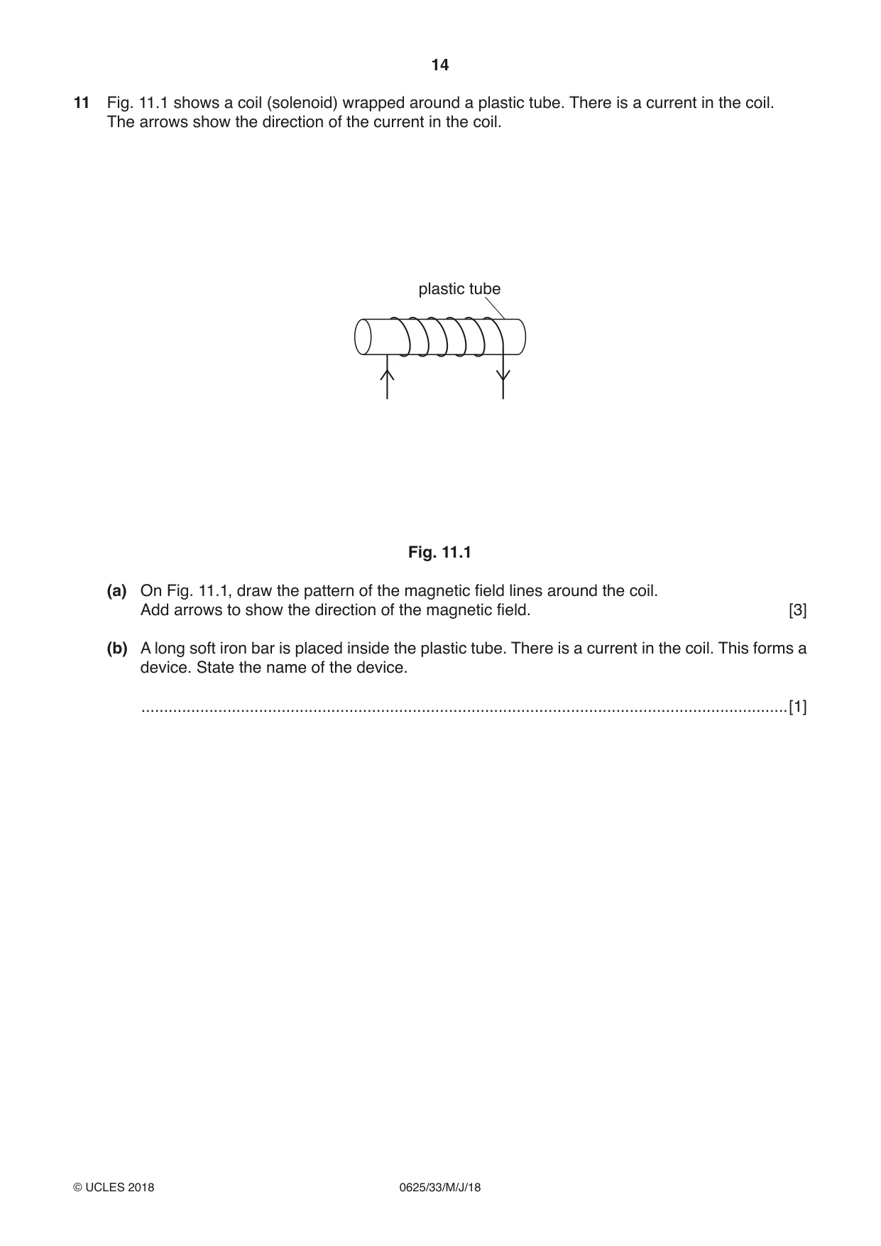 Cambridge IGCSE Physics 0625 2018 May/June Paper 3 · Variant 3 question paper, page 14 of 16