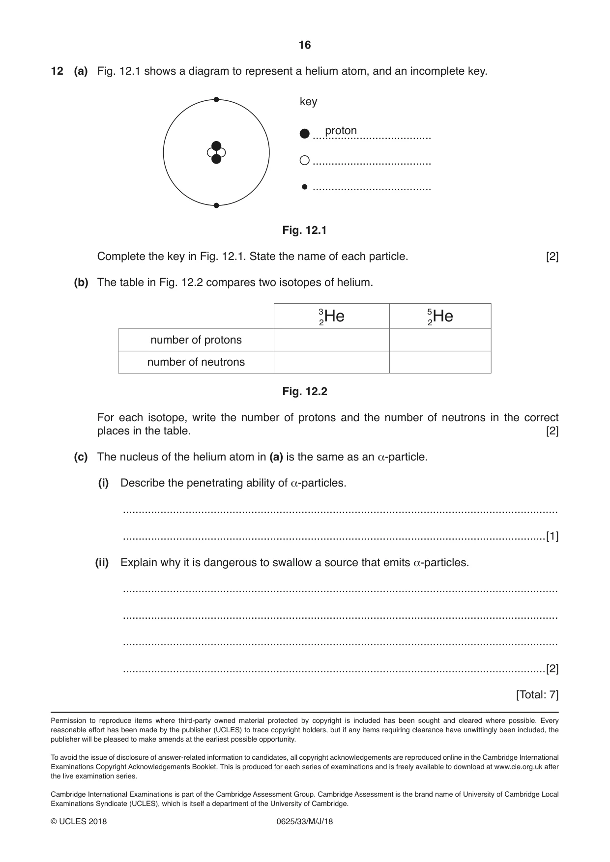Cambridge IGCSE Physics 0625 2018 May/June Paper 3 · Variant 3 question paper, page 16 of 16