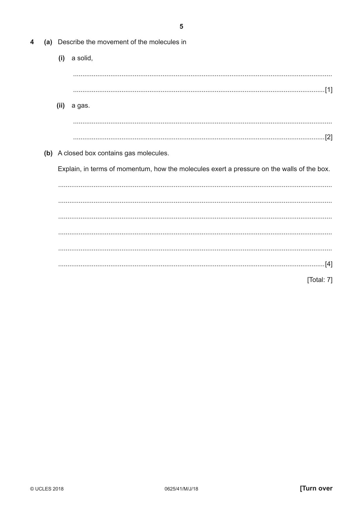Cambridge IGCSE Physics 0625 2018 May/June Paper 4 · Variant 1 question paper, page 5 of 16