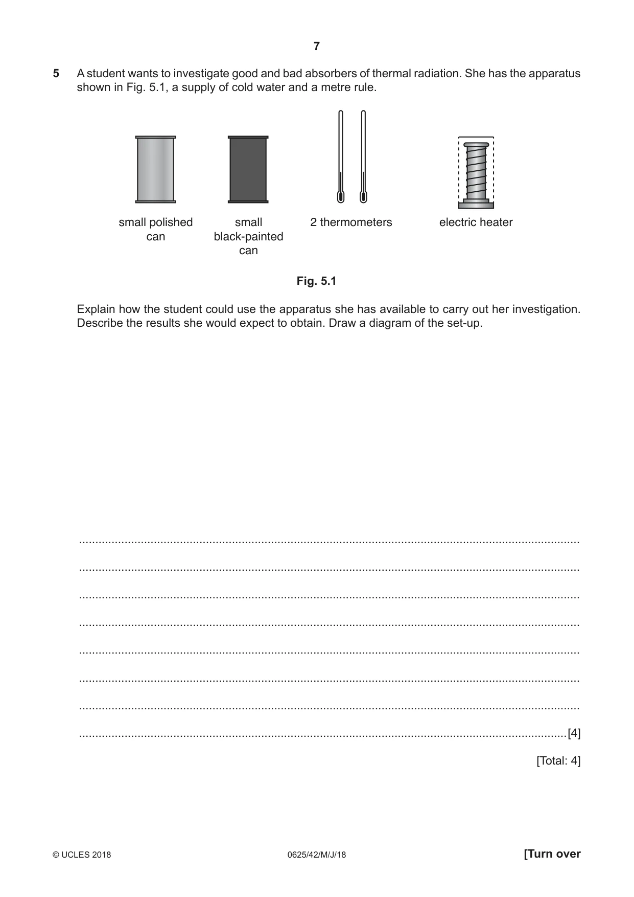 Cambridge IGCSE Physics 0625 2018 May/June Paper 4 · Variant 2 question paper, page 7 of 20