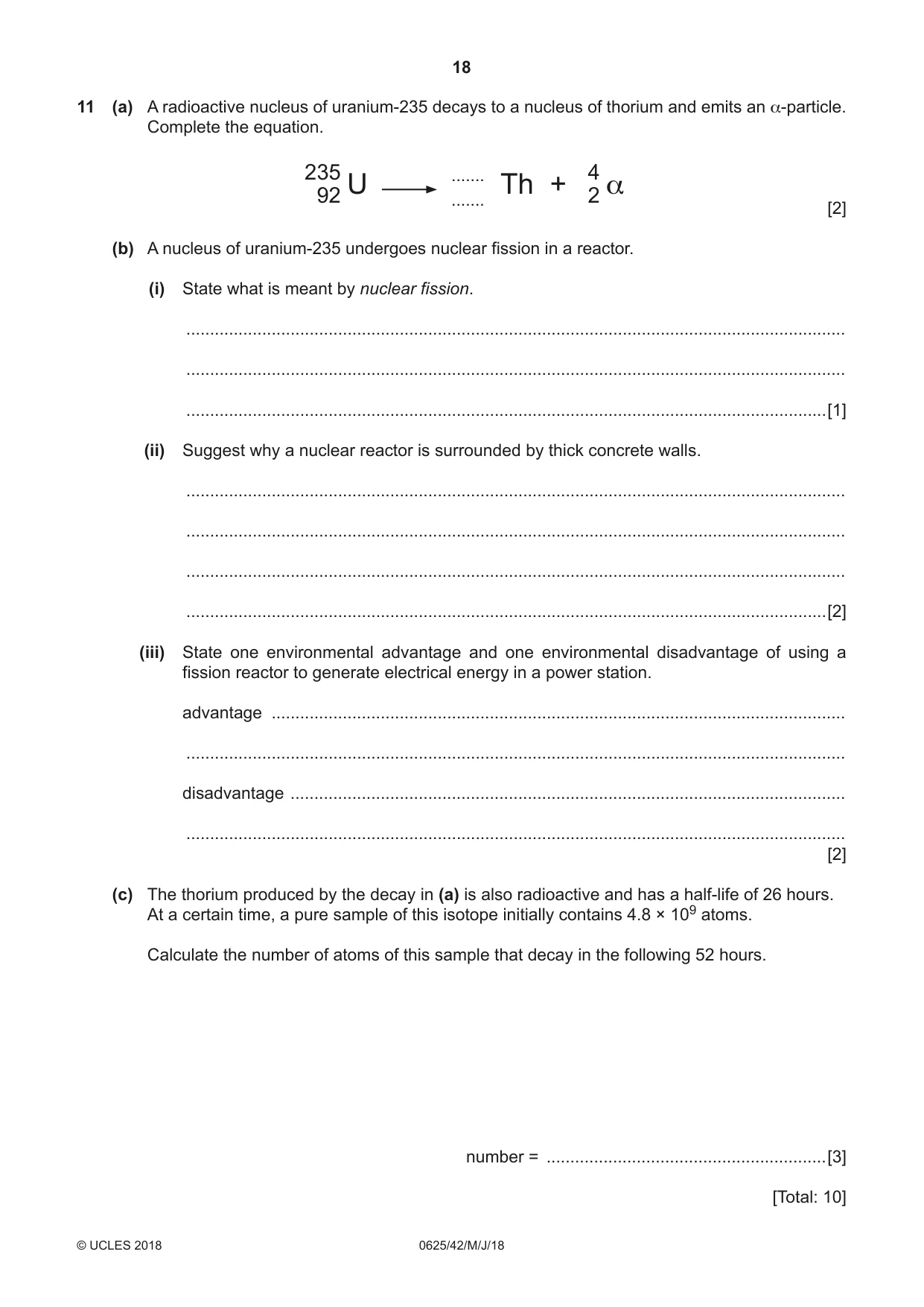 Cambridge IGCSE Physics 0625 2018 May/June Paper 4 · Variant 2 question paper, page 18 of 20