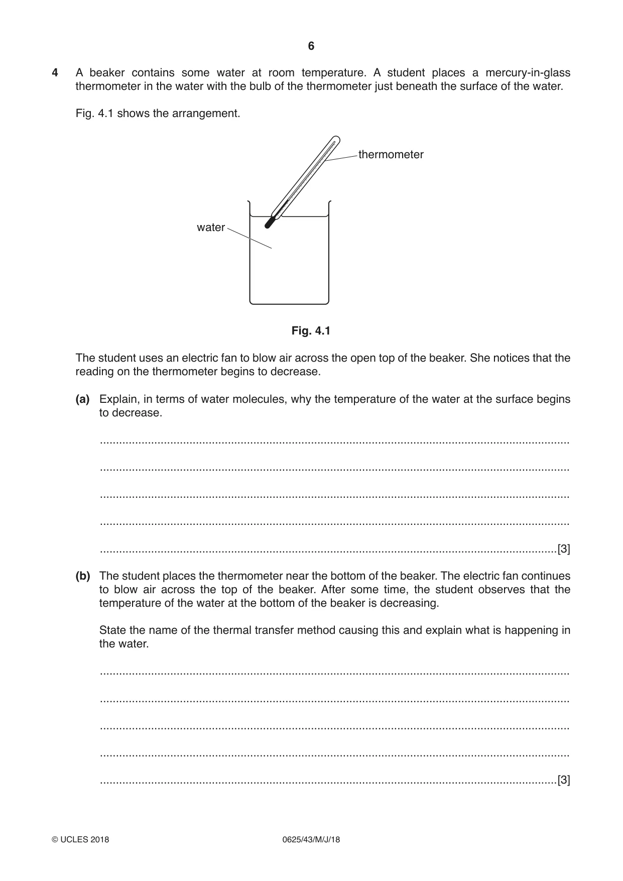 Cambridge IGCSE Physics 0625 2018 May/June Paper 4 · Variant 3 question paper, page 6 of 16
