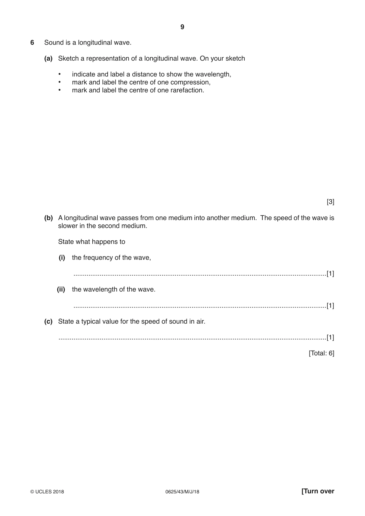 Cambridge IGCSE Physics 0625 2018 May/June Paper 4 · Variant 3 question paper, page 9 of 16