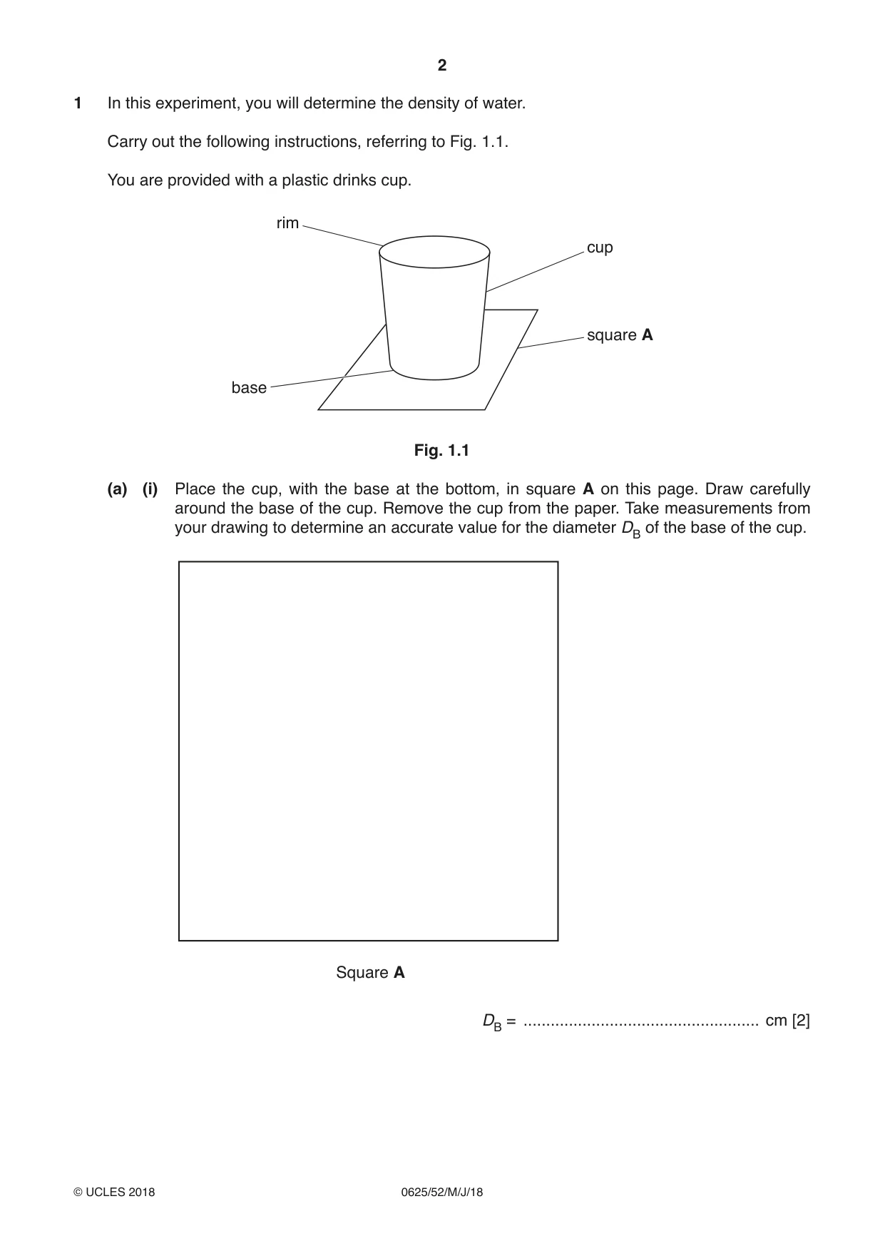 Cambridge IGCSE Physics 0625 2018 May/June Paper 5 · Variant 2 question paper, page 2 of 12