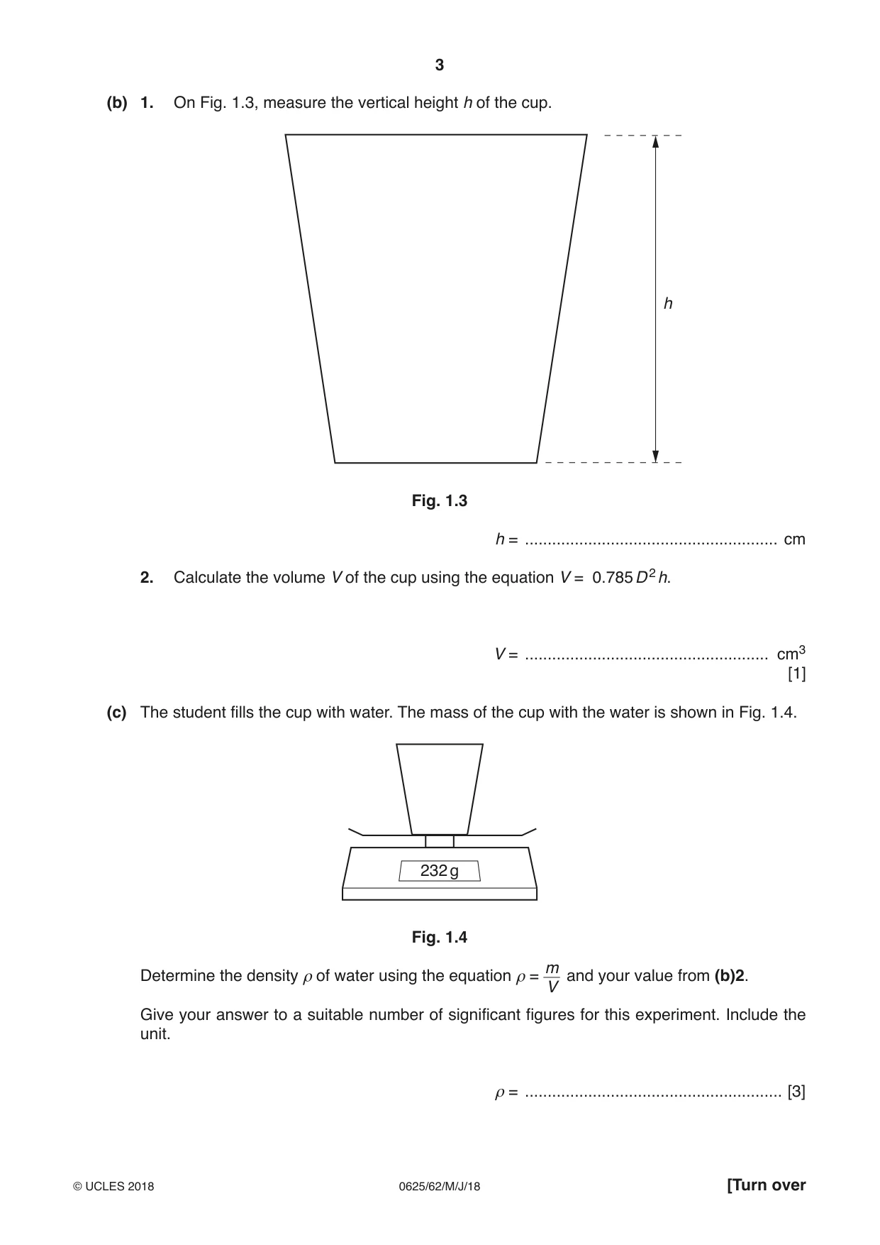 Cambridge IGCSE Physics 0625 2018 May/June Paper 6 · Variant 2 question paper, page 3 of 12