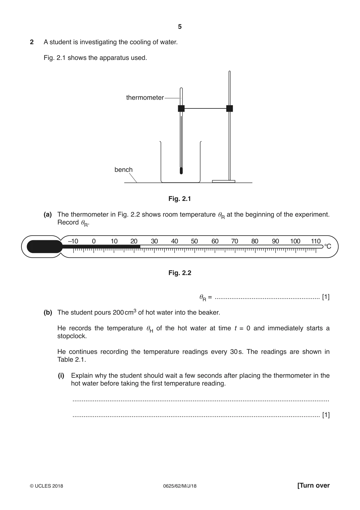 Cambridge IGCSE Physics 0625 2018 May/June Paper 6 · Variant 2 question paper, page 5 of 12