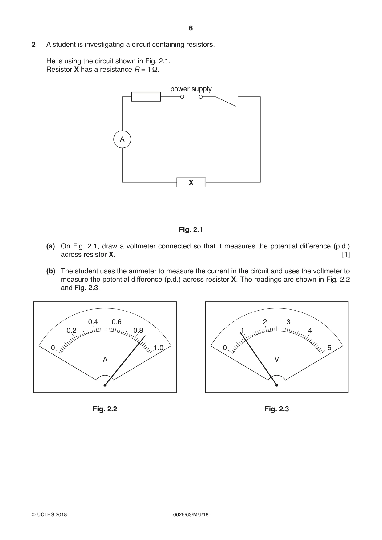 Cambridge IGCSE Physics 0625 2018 May/June Paper 6 · Variant 3 question paper, page 6 of 12