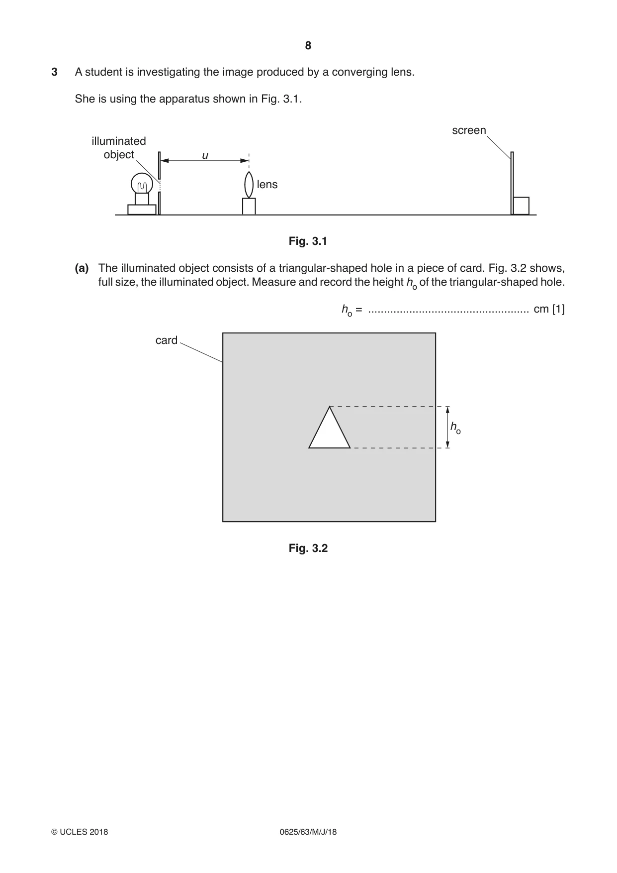 Cambridge IGCSE Physics 0625 2018 May/June Paper 6 · Variant 3 question paper, page 8 of 12