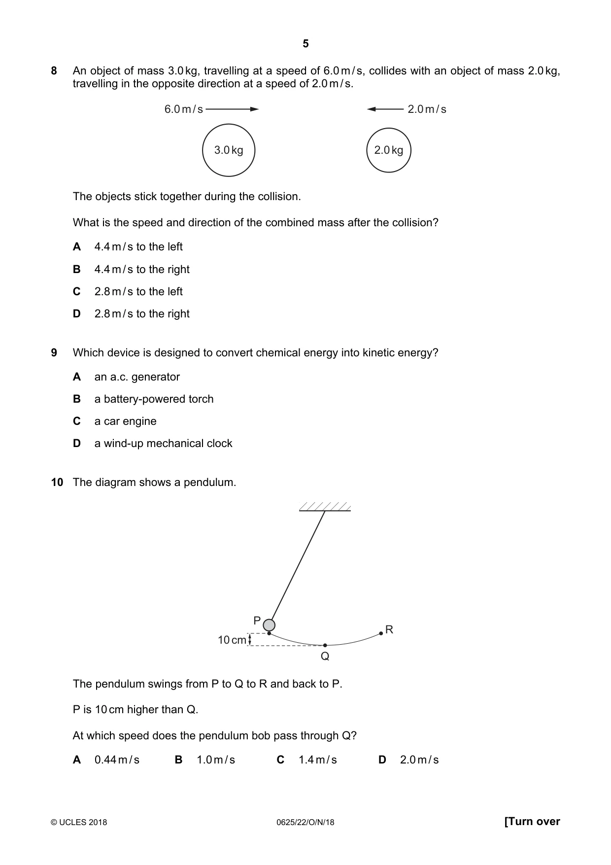 Cambridge IGCSE Physics 0625 2018 Oct/Nov Paper 2 · Variant 2 question paper, page 5 of 16