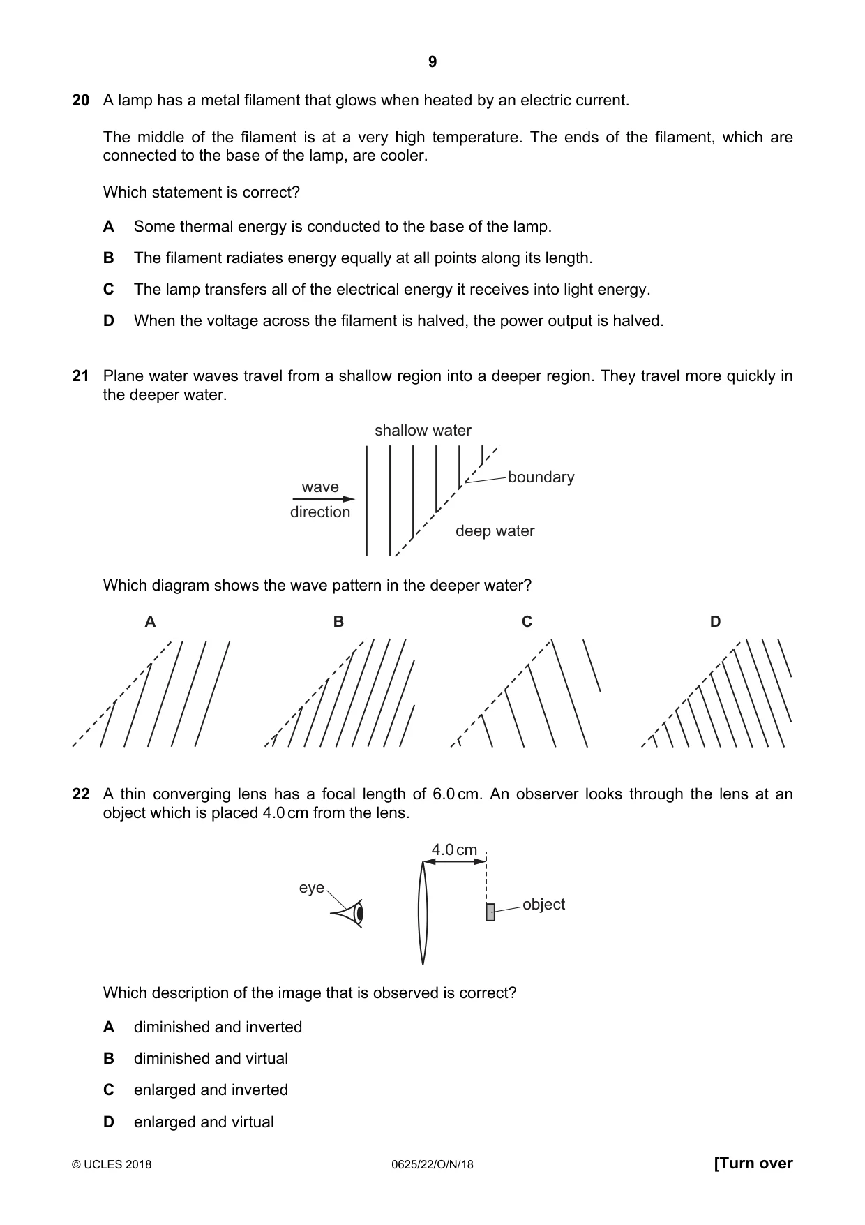Cambridge IGCSE Physics 0625 2018 Oct/Nov Paper 2 · Variant 2 question paper, page 9 of 16
