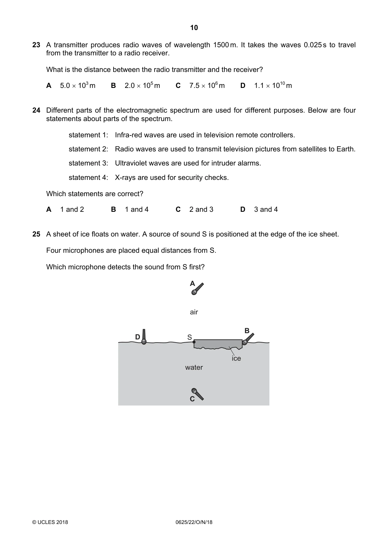 Cambridge IGCSE Physics 0625 2018 Oct/Nov Paper 2 · Variant 2 question paper, page 10 of 16