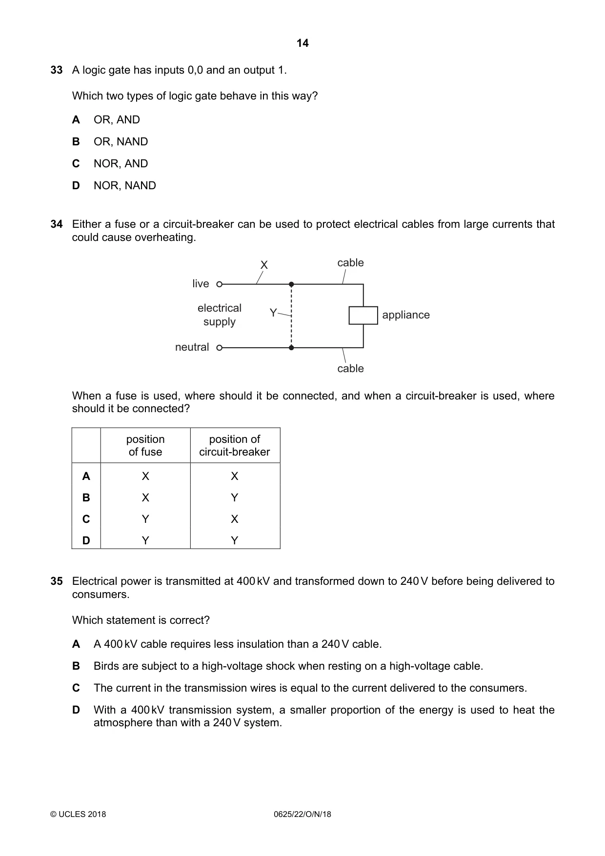 Cambridge IGCSE Physics 0625 2018 Oct/Nov Paper 2 · Variant 2 question paper, page 14 of 16