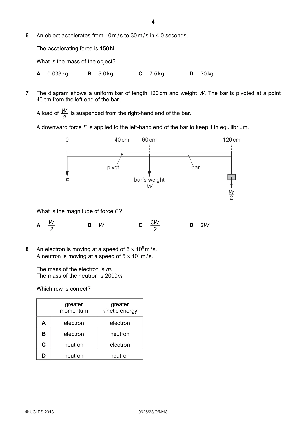 Cambridge IGCSE Physics 0625 2018 Oct/Nov Paper 2 · Variant 3 question paper, page 4 of 16
