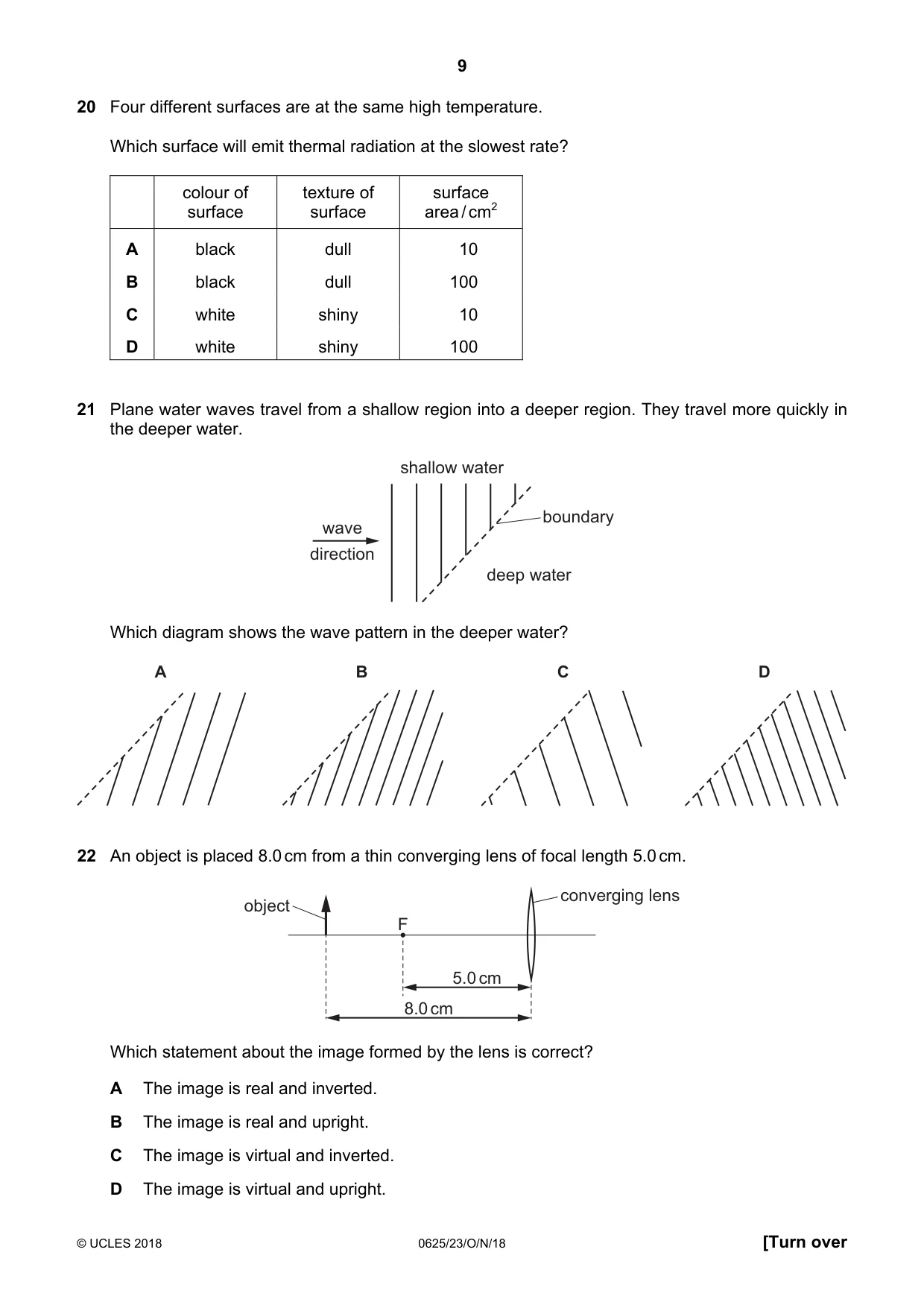 Cambridge IGCSE Physics 0625 2018 Oct/Nov Paper 2 · Variant 3 question paper, page 9 of 16