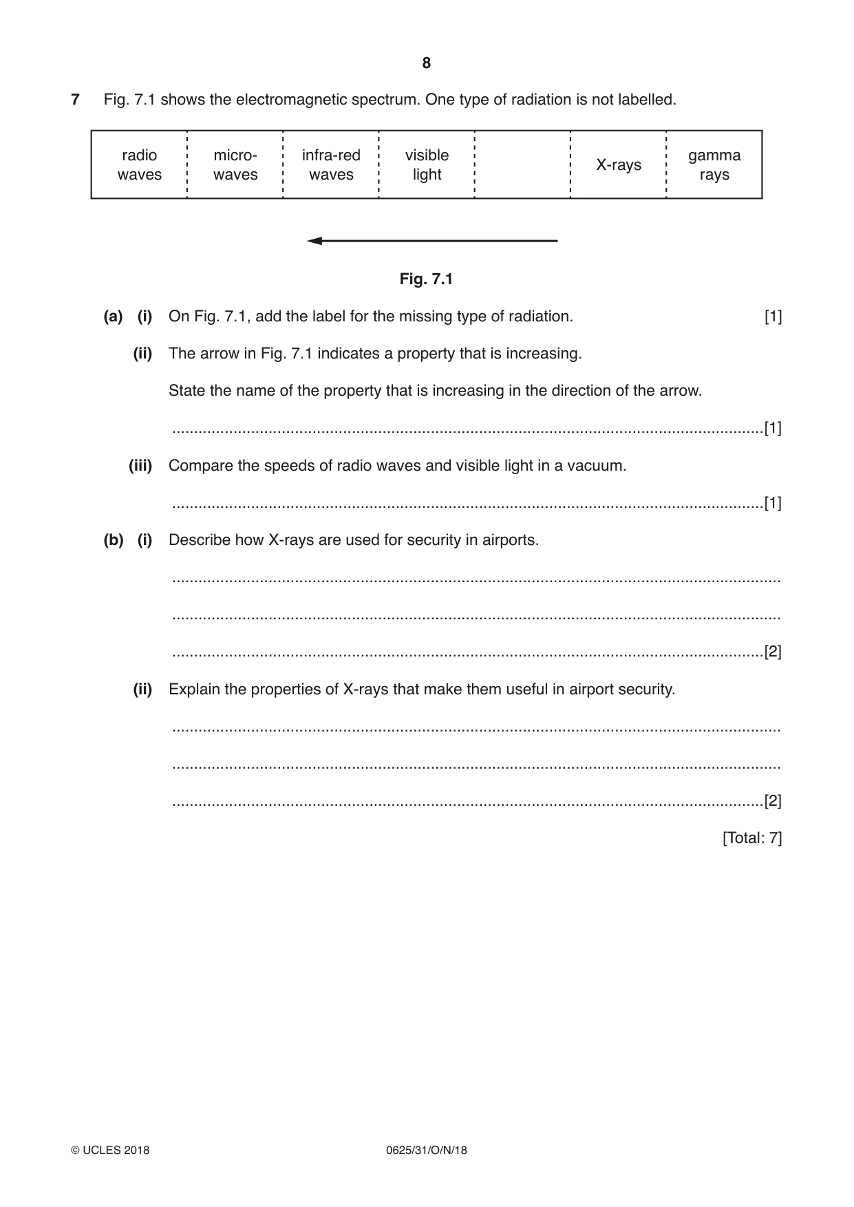 Cambridge IGCSE Physics 0625 2018 Oct/Nov Paper 3 · Variant 1 question paper, page 8 of 16