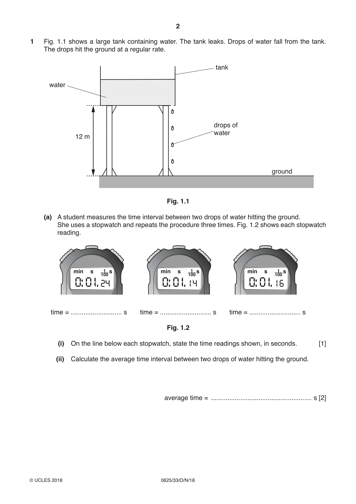 Cambridge IGCSE Physics 0625 2018 Oct/Nov Paper 3 · Variant 3 question paper, page 2 of 16