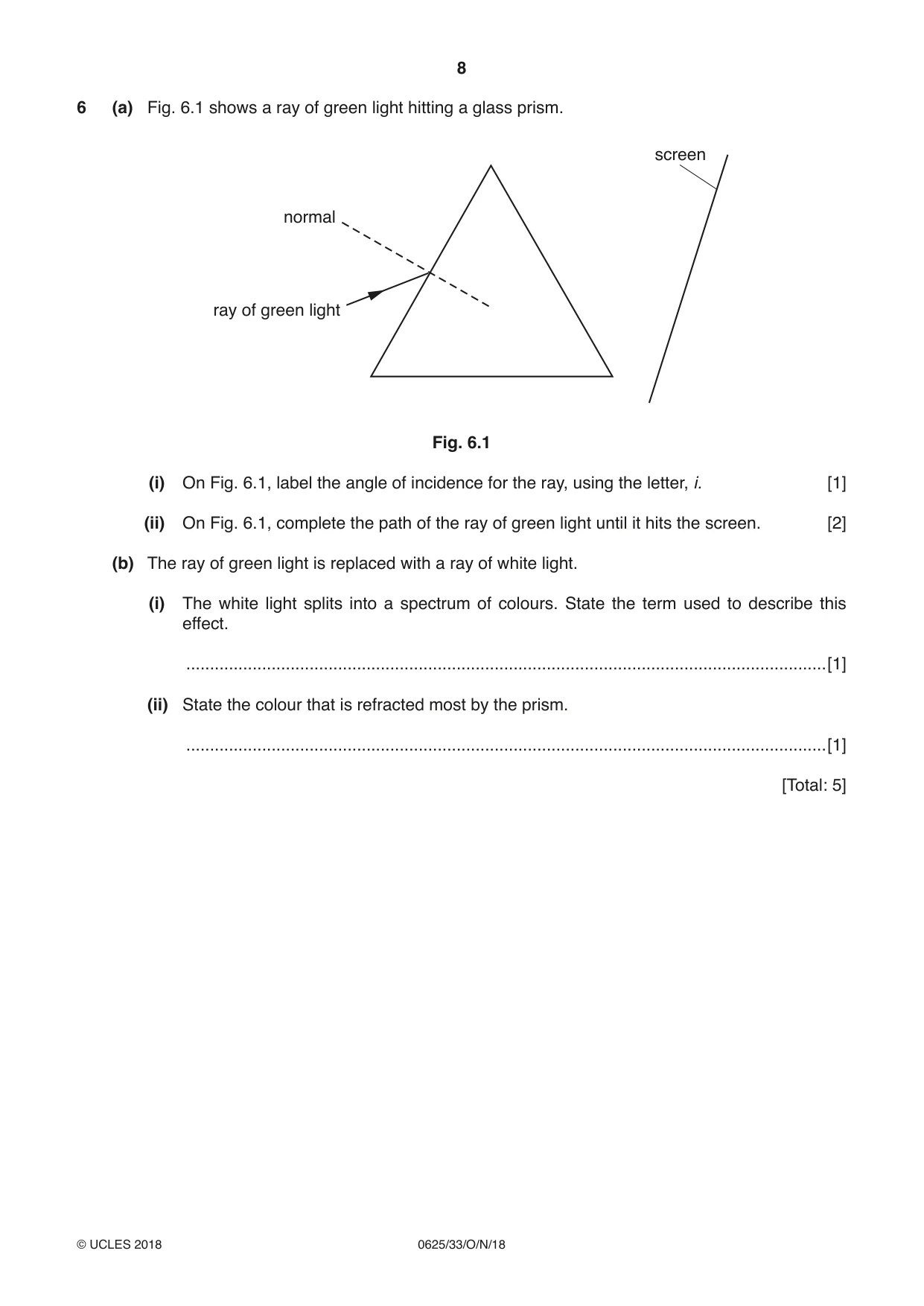 Cambridge IGCSE Physics 0625 2018 Oct/Nov Paper 3 · Variant 3 question paper, page 8 of 16