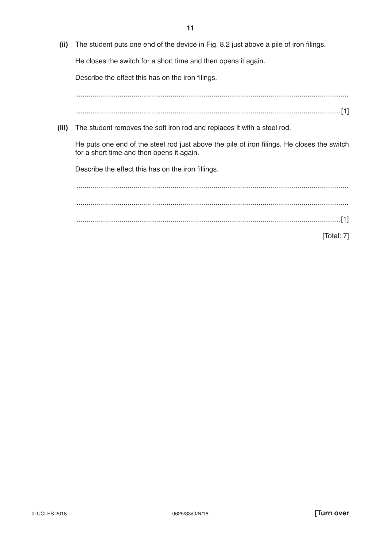 Cambridge IGCSE Physics 0625 2018 Oct/Nov Paper 3 · Variant 3 question paper, page 11 of 16