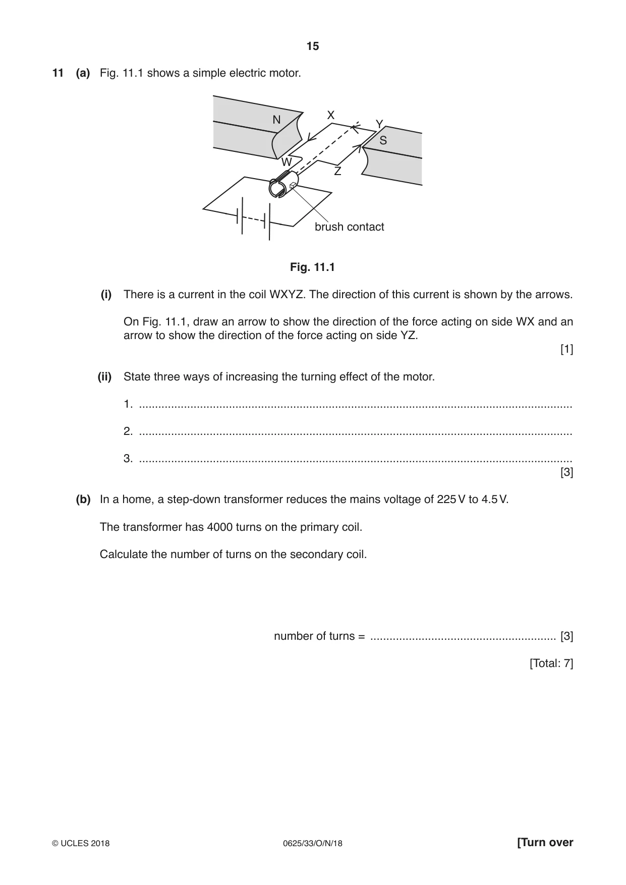 Cambridge IGCSE Physics 0625 2018 Oct/Nov Paper 3 · Variant 3 question paper, page 15 of 16