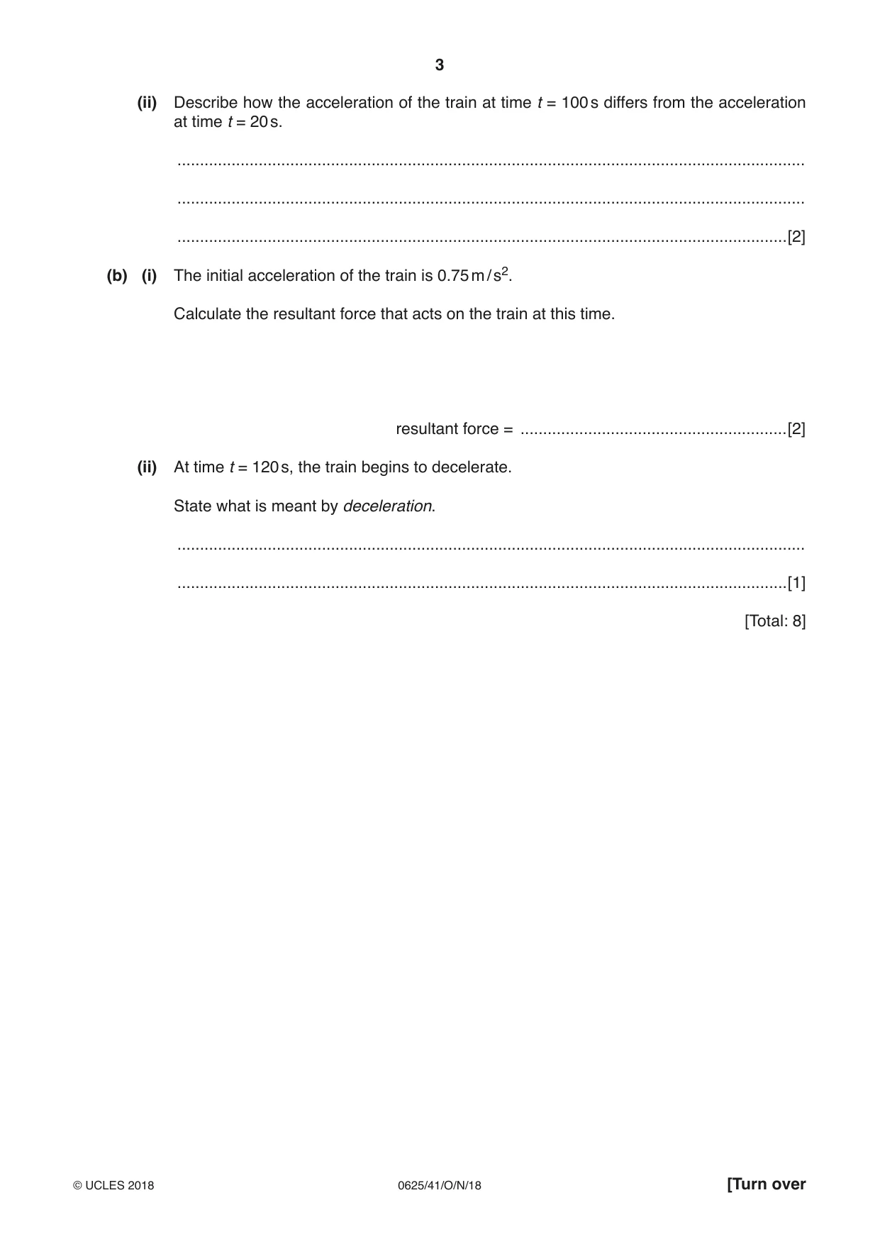 Cambridge IGCSE Physics 0625 2018 Oct/Nov Paper 4 · Variant 1 question paper, page 3 of 16