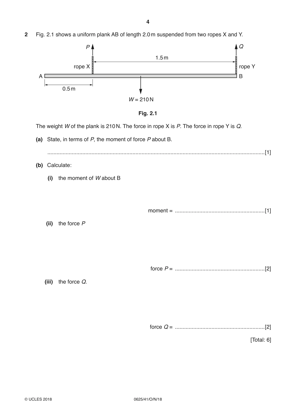 Cambridge IGCSE Physics 0625 2018 Oct/Nov Paper 4 · Variant 1 question paper, page 4 of 16