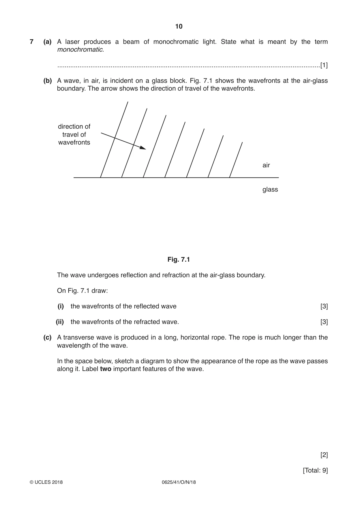 Cambridge IGCSE Physics 0625 2018 Oct/Nov Paper 4 · Variant 1 question paper, page 10 of 16
