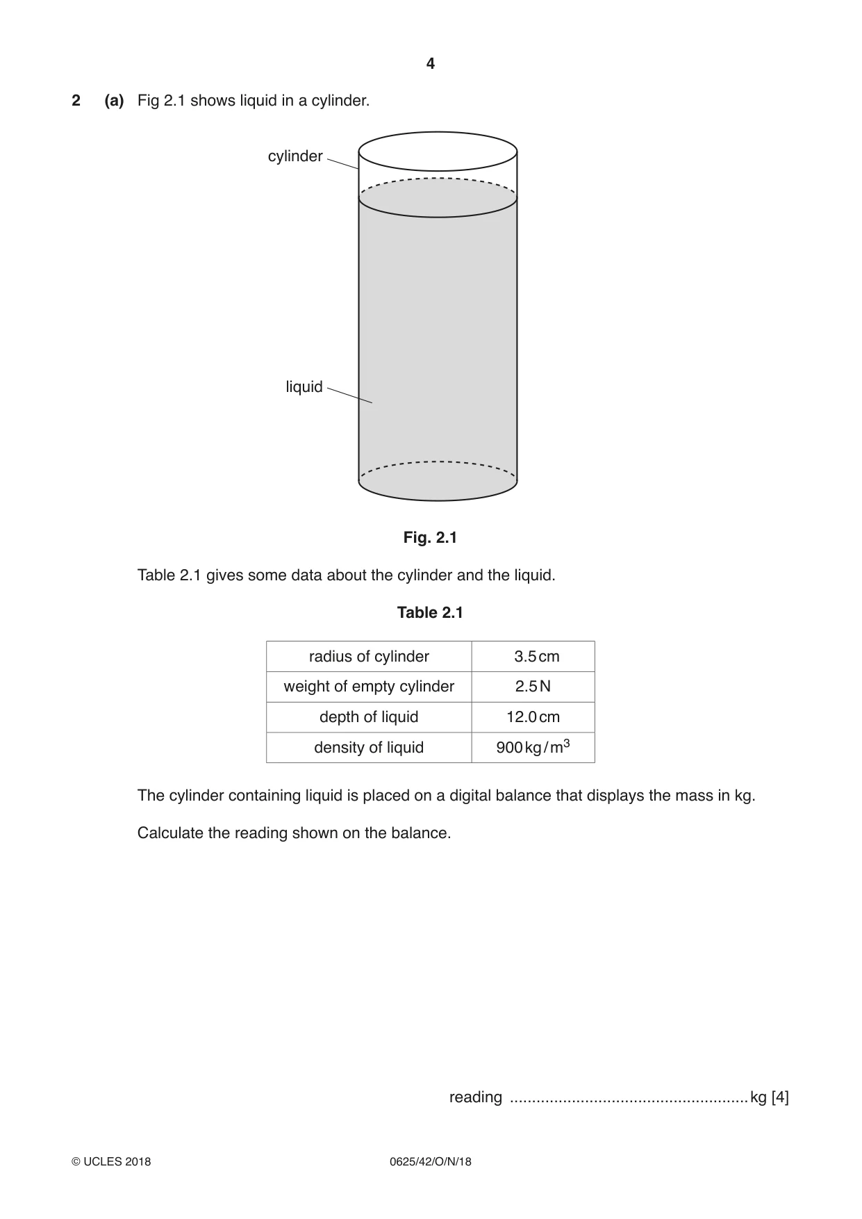 Cambridge IGCSE Physics 0625 2018 Oct/Nov Paper 4 · Variant 2 question paper, page 4 of 20