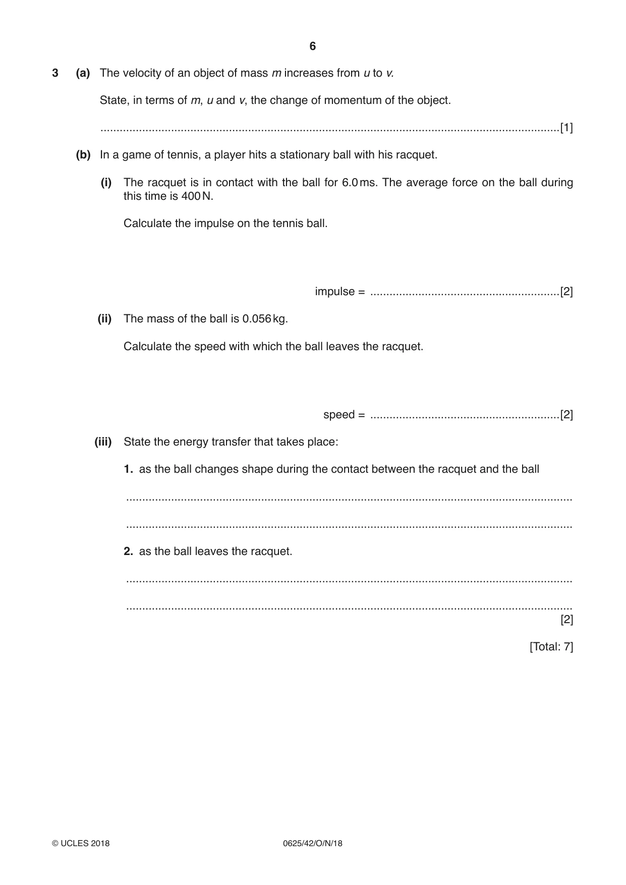 Cambridge IGCSE Physics 0625 2018 Oct/Nov Paper 4 · Variant 2 question paper, page 6 of 20