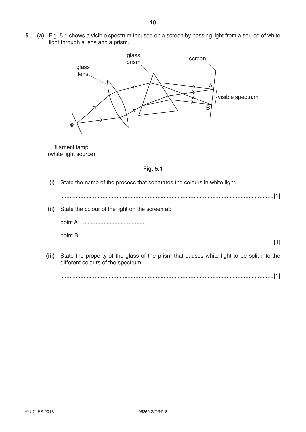 Cambridge IGCSE Physics 0625 2018 Oct/Nov Paper 4 · Variant 2 question paper, page 10 of 20