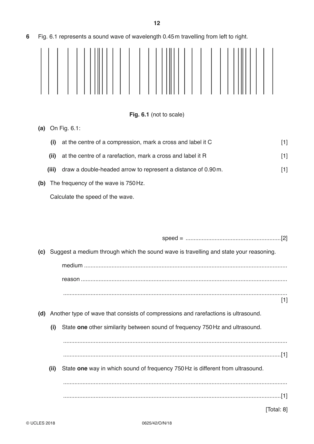 Cambridge IGCSE Physics 0625 2018 Oct/Nov Paper 4 · Variant 2 question paper, page 12 of 20