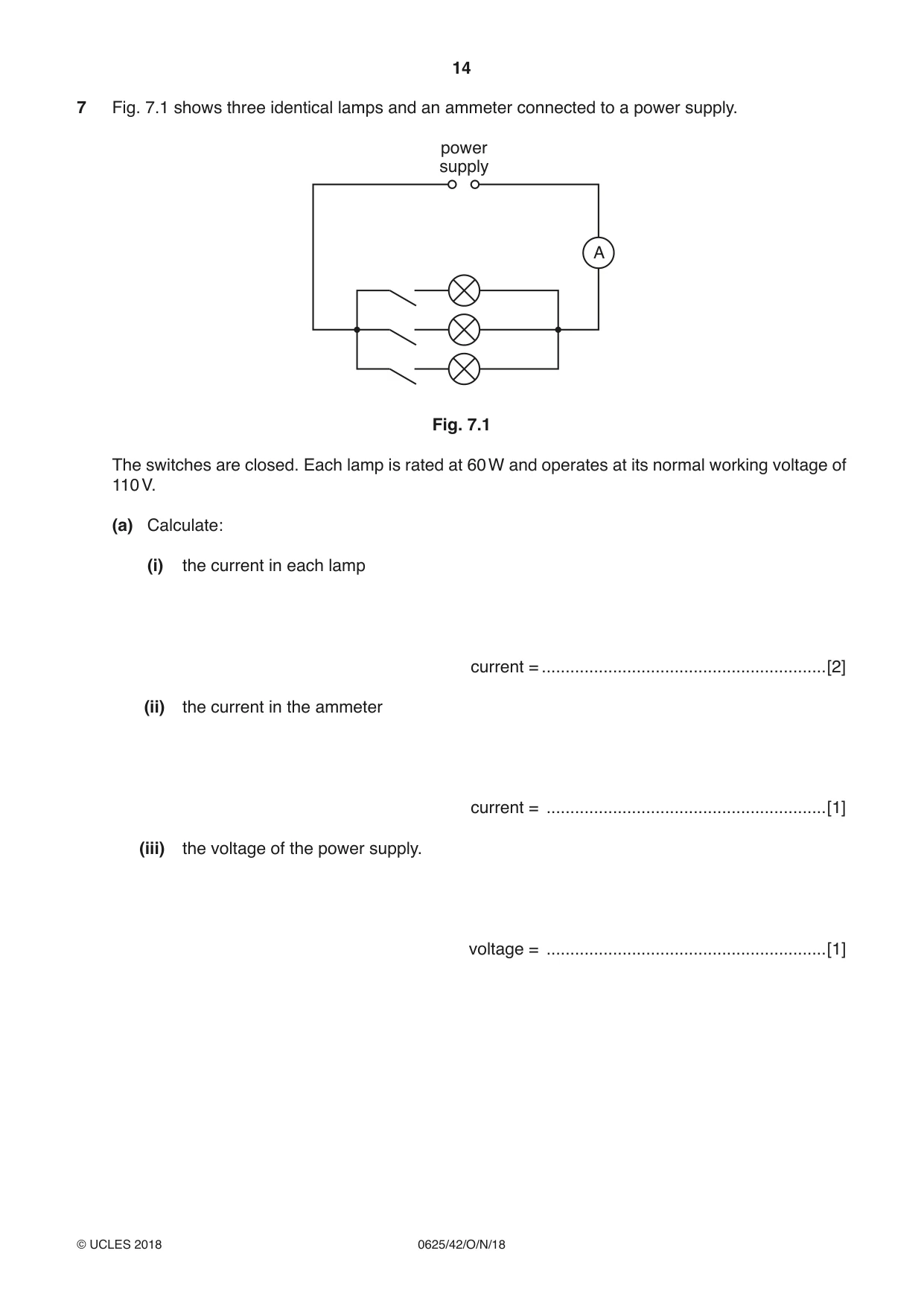 Cambridge IGCSE Physics 0625 2018 Oct/Nov Paper 4 · Variant 2 question paper, page 14 of 20