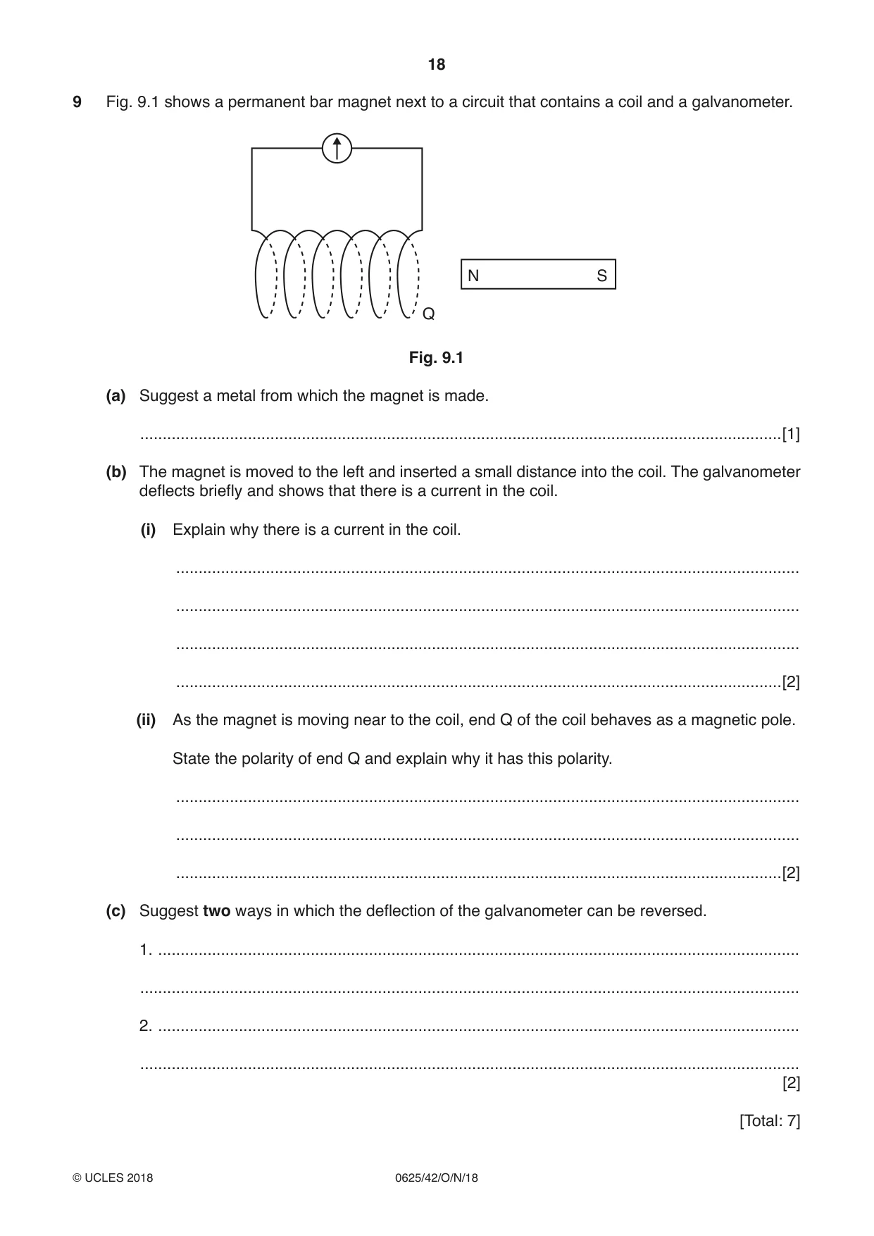 Cambridge IGCSE Physics 0625 2018 Oct/Nov Paper 4 · Variant 2 question paper, page 18 of 20