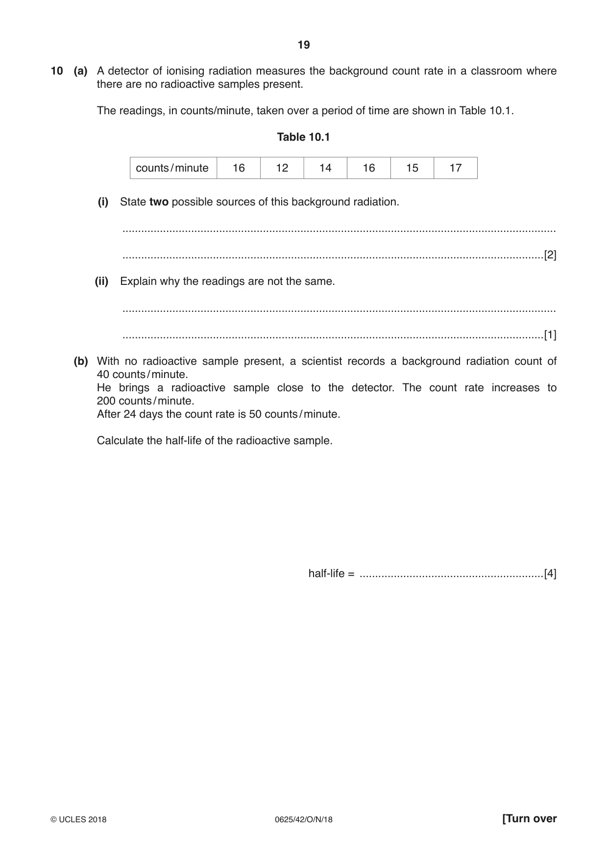 Cambridge IGCSE Physics 0625 2018 Oct/Nov Paper 4 · Variant 2 question paper, page 19 of 20