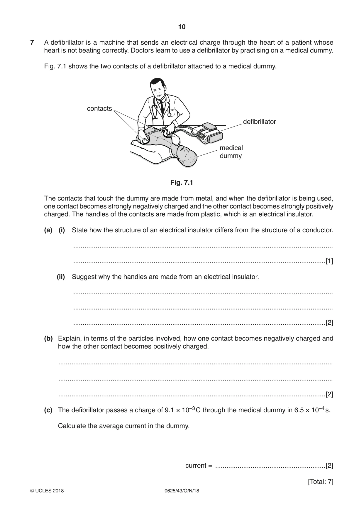 Cambridge IGCSE Physics 0625 2018 Oct/Nov Paper 4 · Variant 3 question paper, page 10 of 16