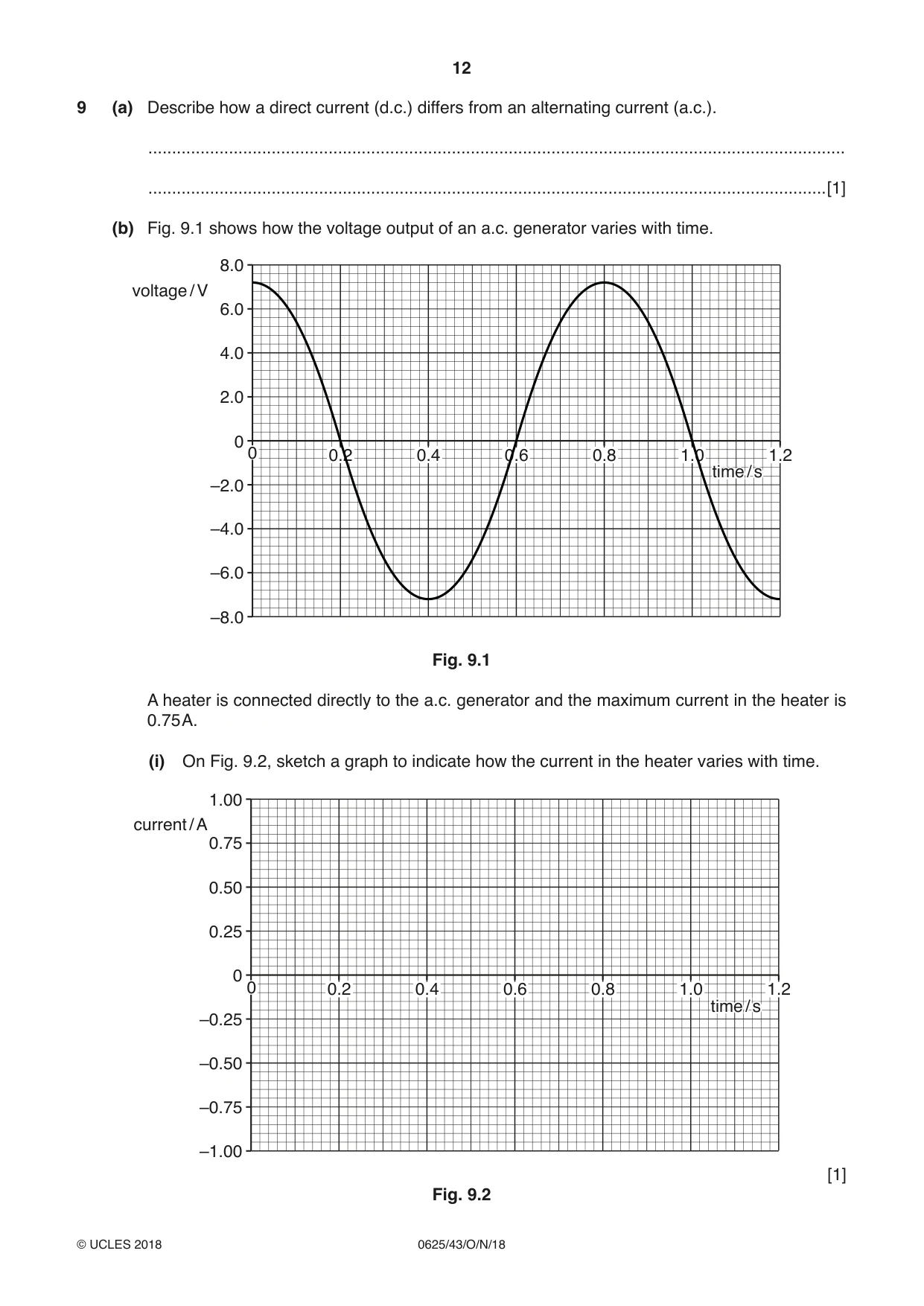 Cambridge IGCSE Physics 0625 2018 Oct/Nov Paper 4 · Variant 3 question paper, page 12 of 16