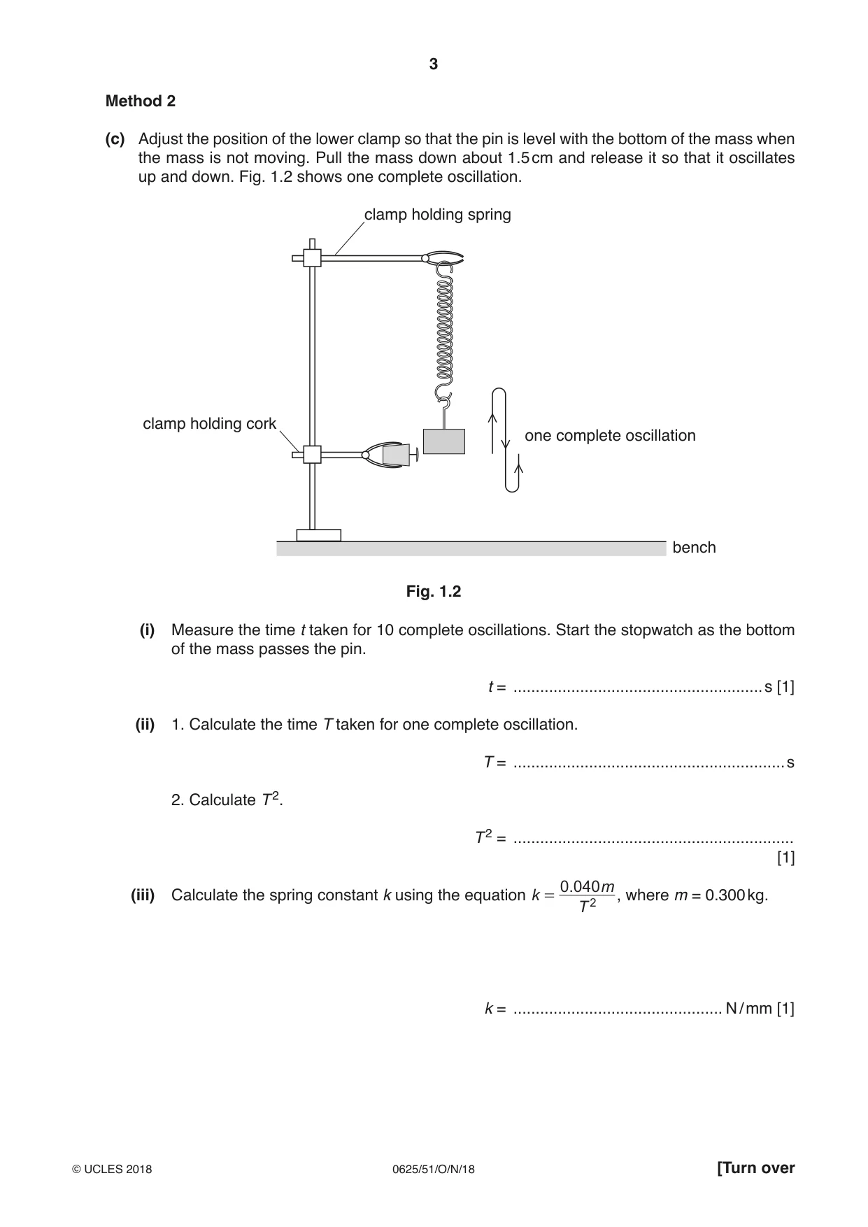 Cambridge IGCSE Physics 0625 2018 Oct/Nov Paper 5 · Variant 1 question paper, page 3 of 16