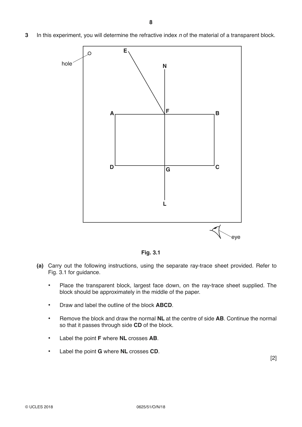 Cambridge IGCSE Physics 0625 2018 Oct/Nov Paper 5 · Variant 1 question paper, page 8 of 16