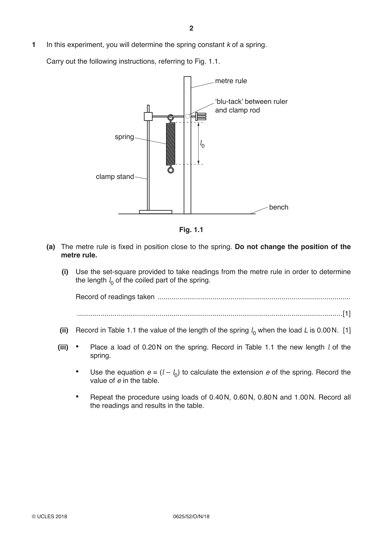 Cambridge IGCSE Physics 0625 2018 Oct/Nov Paper 5 · Variant 2 question paper, page 2 of 12