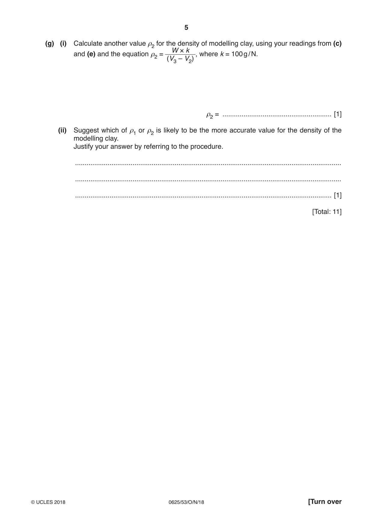Cambridge IGCSE Physics 0625 2018 Oct/Nov Paper 5 · Variant 3 question paper, page 5 of 16