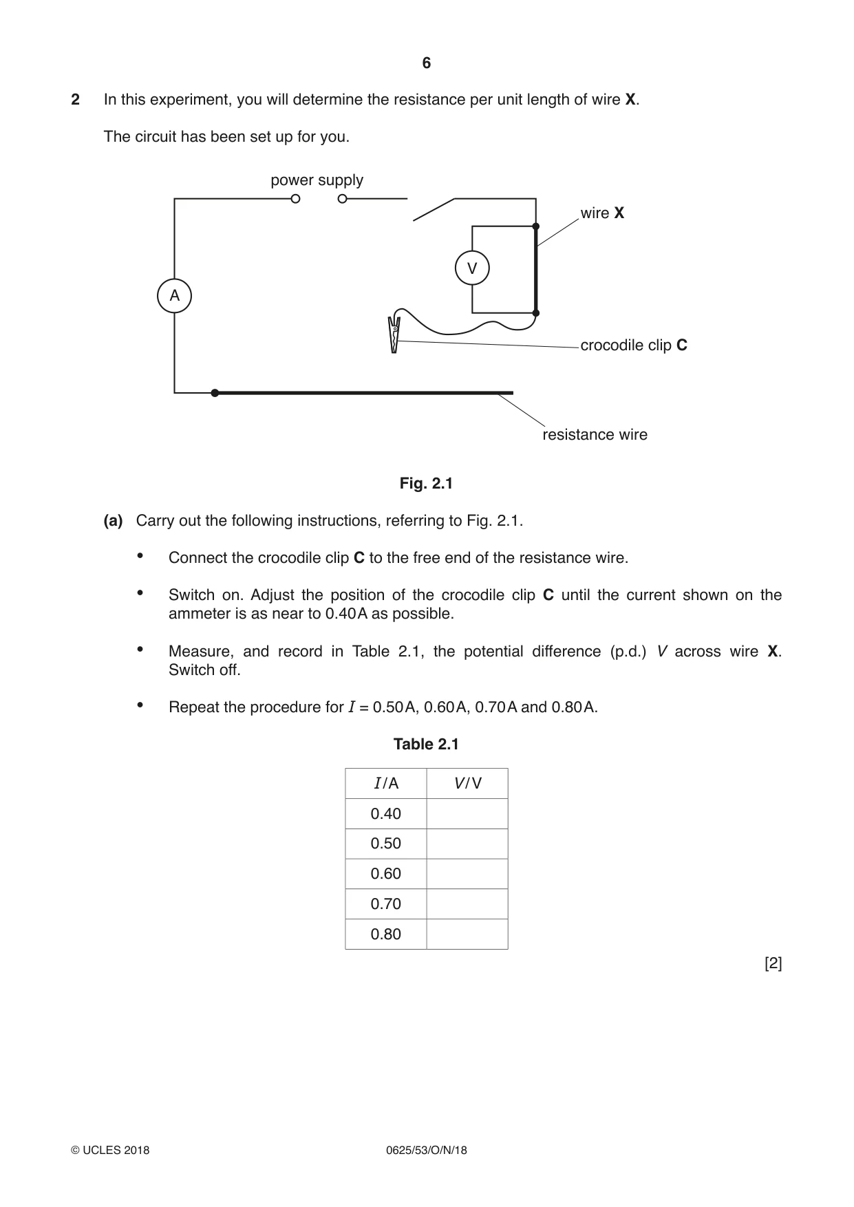 Cambridge IGCSE Physics 0625 2018 Oct/Nov Paper 5 · Variant 3 question paper, page 6 of 16