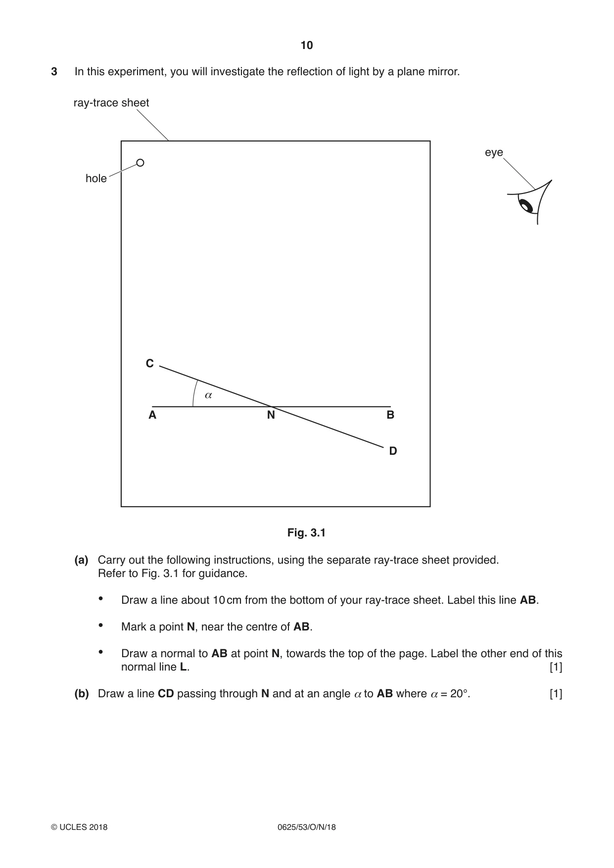 Cambridge IGCSE Physics 0625 2018 Oct/Nov Paper 5 · Variant 3 question paper, page 10 of 16