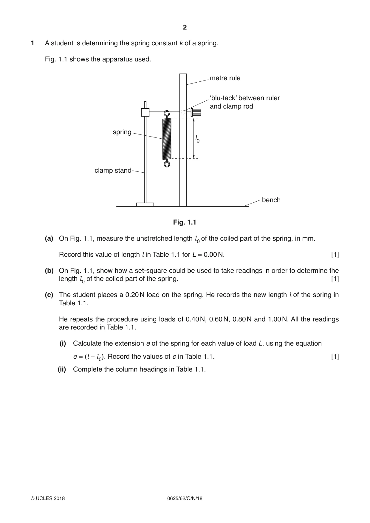Cambridge IGCSE Physics 0625 2018 Oct/Nov Paper 6 · Variant 2 question paper, page 2 of 12