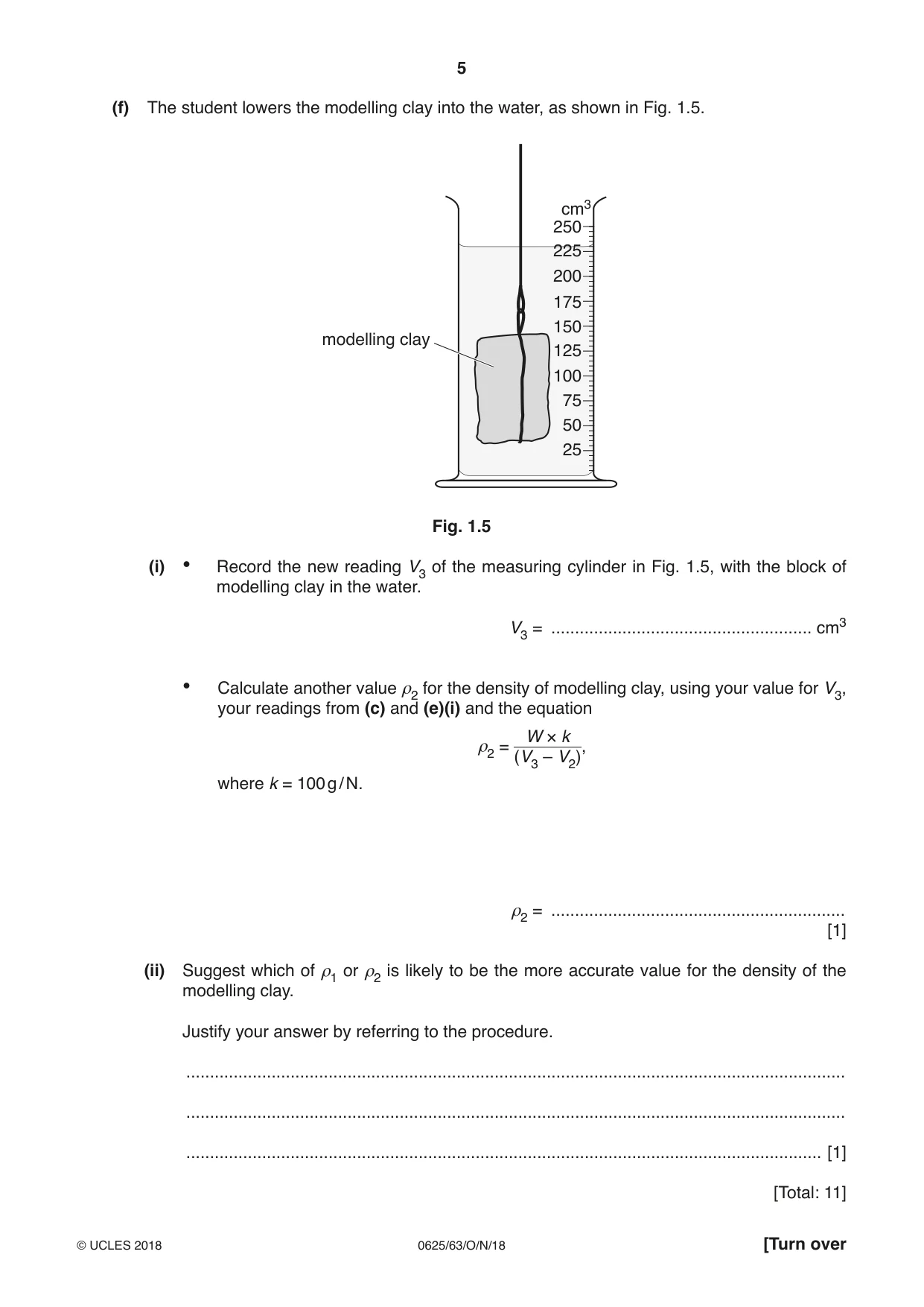 Cambridge IGCSE Physics 0625 2018 Oct/Nov Paper 6 · Variant 3 question paper, page 5 of 16