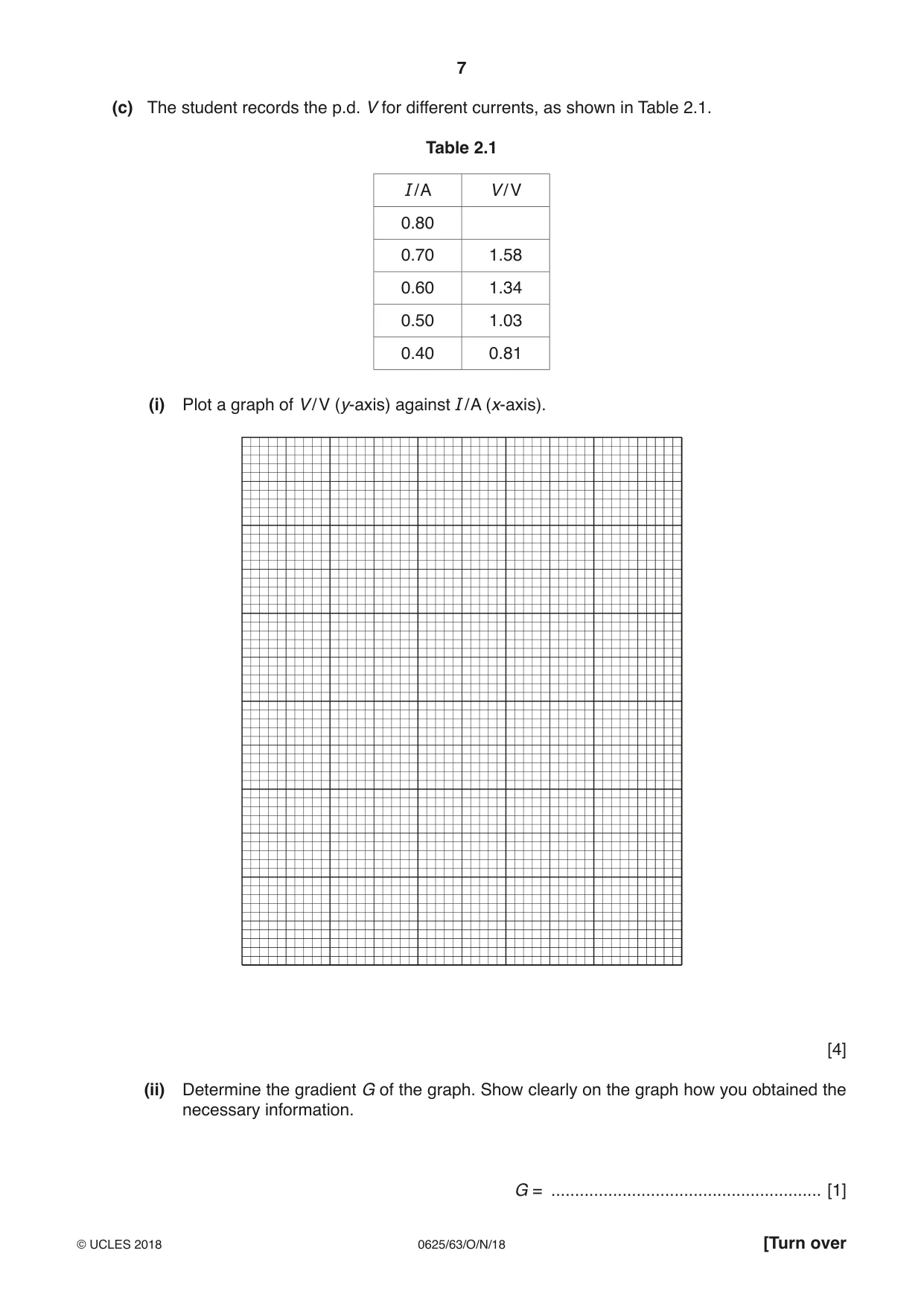 Cambridge IGCSE Physics 0625 2018 Oct/Nov Paper 6 · Variant 3 question paper, page 7 of 16