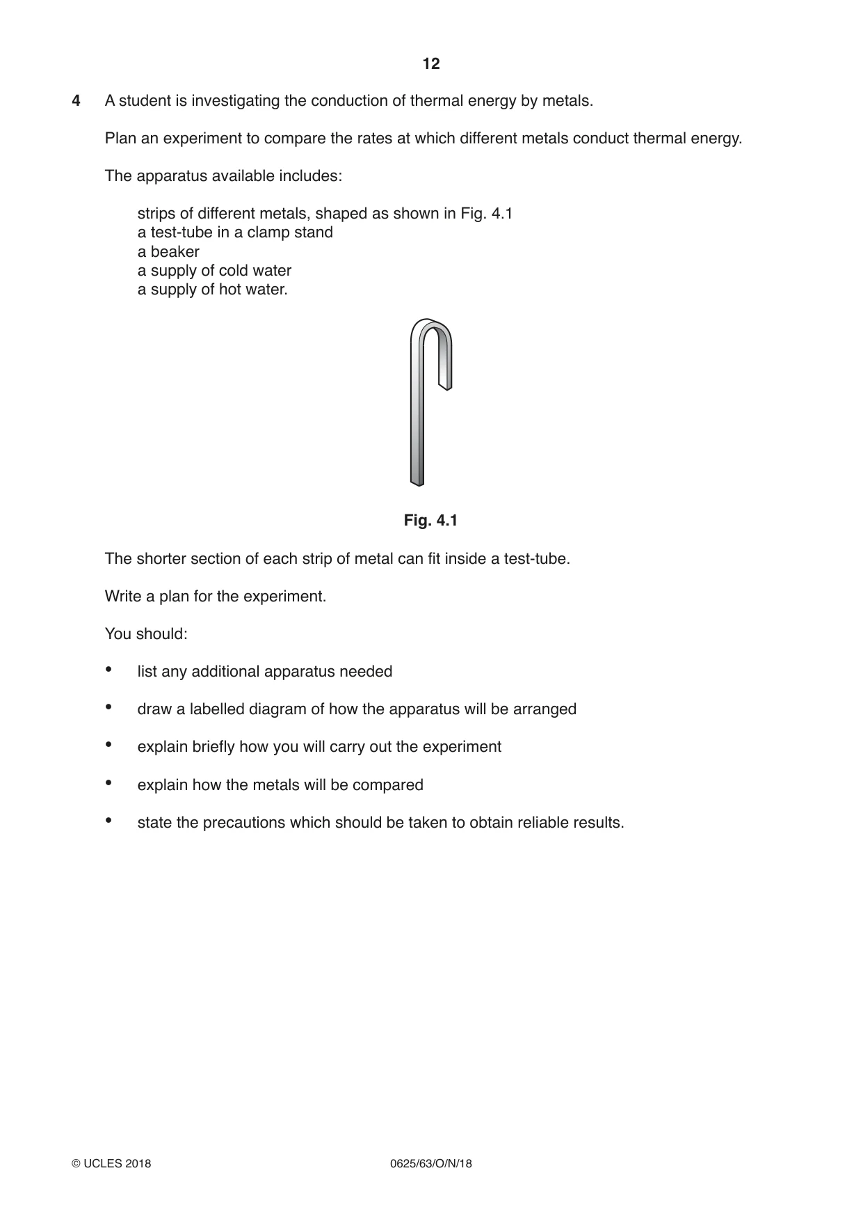 Cambridge IGCSE Physics 0625 2018 Oct/Nov Paper 6 · Variant 3 question paper, page 12 of 16