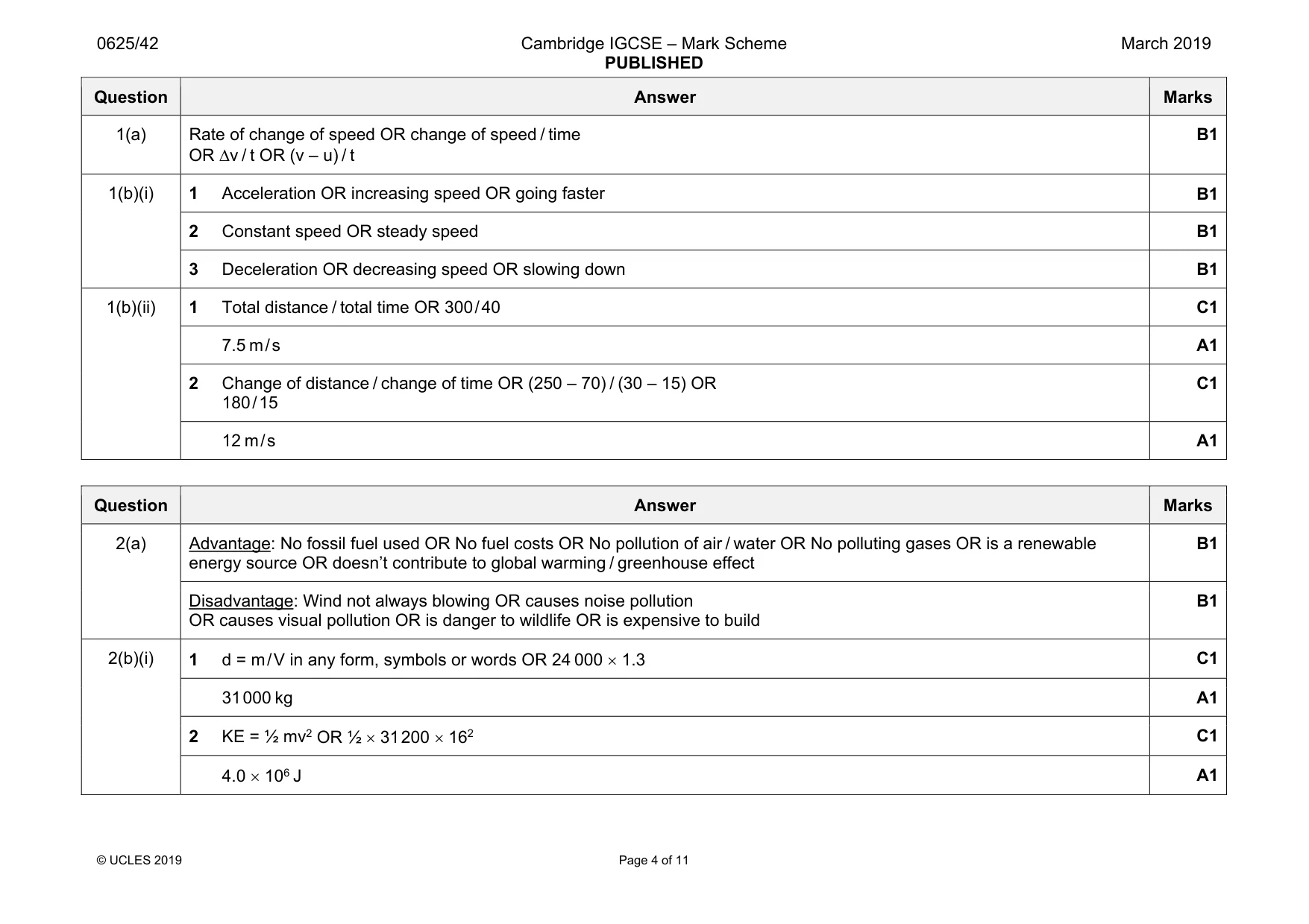 Mark scheme, page 4 of 11