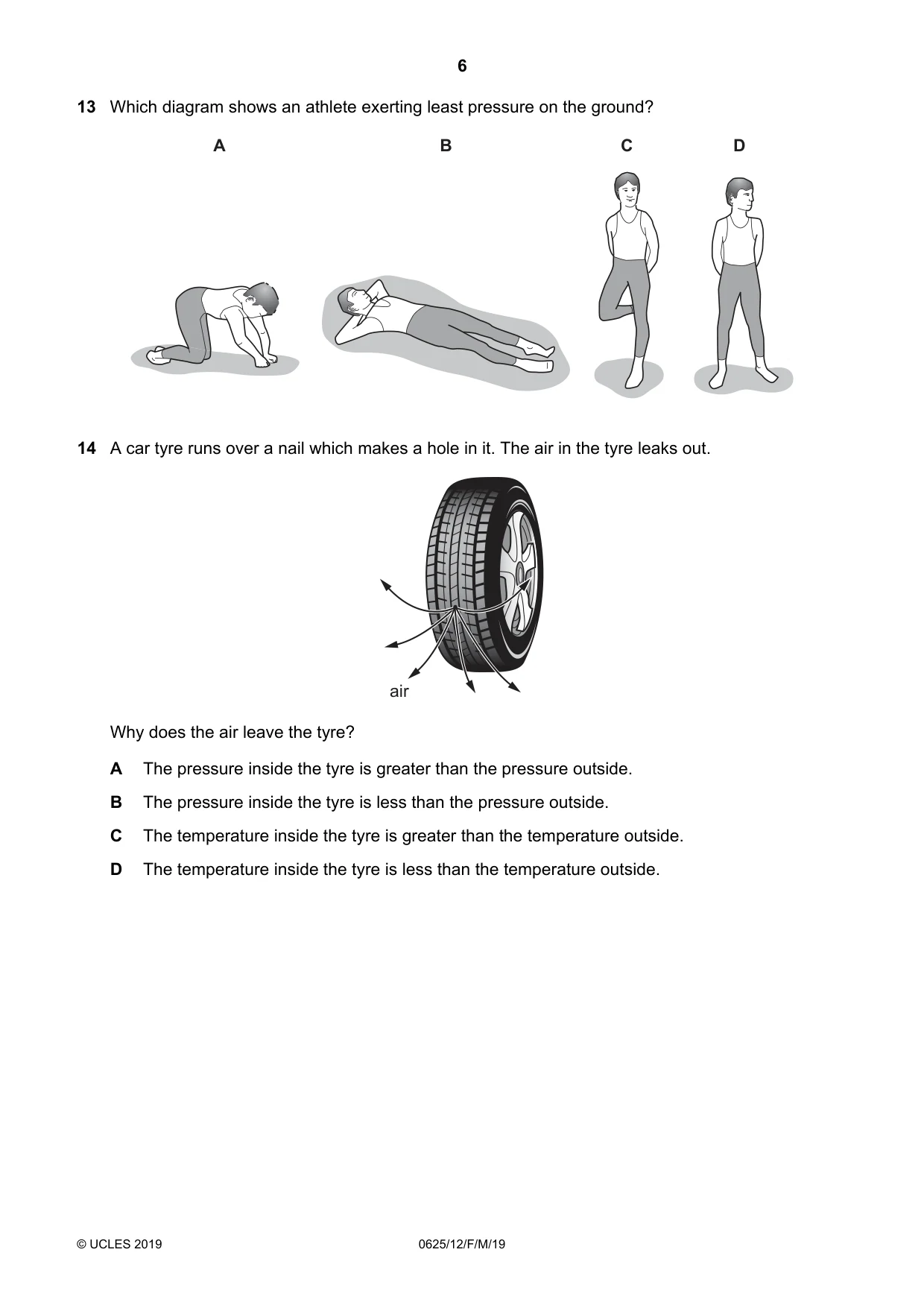 Cambridge IGCSE Physics 0625 2019 Feb/March Paper 1 · Variant 2 question paper, page 6 of 16