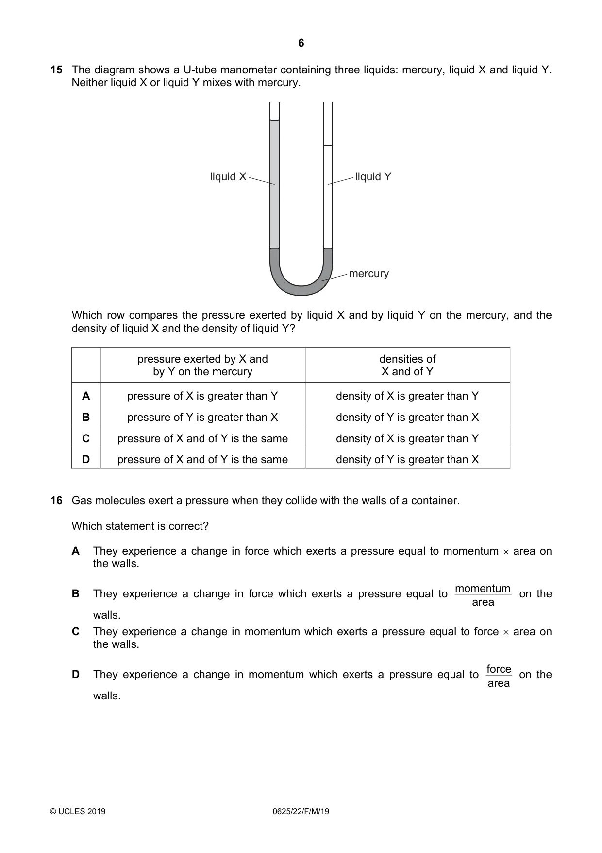 Cambridge IGCSE Physics 0625 2019 Feb/March Paper 2 · Variant 2 question paper, page 6 of 16